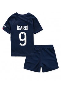 Paris Saint-Germain Mauro Icardi #9 Babytruitje Thuis tenue Kind 2022-23 Korte Mouw (+ Korte broeken)